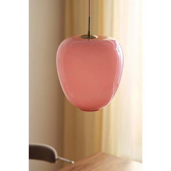Różowa/w kolorze mosiądzu szklana lampa wisząca ze ściemniaczem ø 35 cm Artut – Jotex-image-2