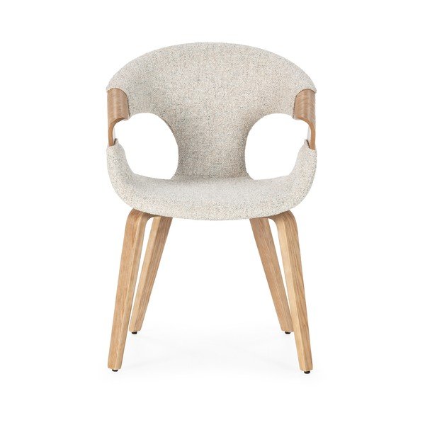 Beżowe tapicerowane fotele jadalniane zestaw z podłokietnikami 2 szt. Elif – MOME-image-2