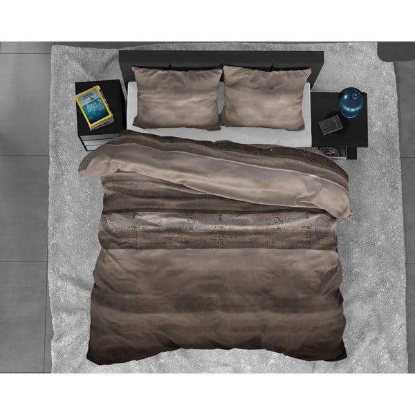 Brązowa flanelowa pościel jednoosobowa Sleeptime Marcus Taupe, 140x220 cm