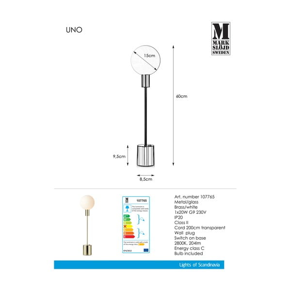 Lampa stołowa w kolorze mosiądzu Markslöjd Uno Table Brass-image-2