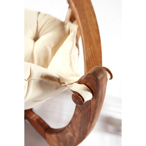 Kremowy drewniany fotel ogrodowy Relax – Floriane Garden-image-1