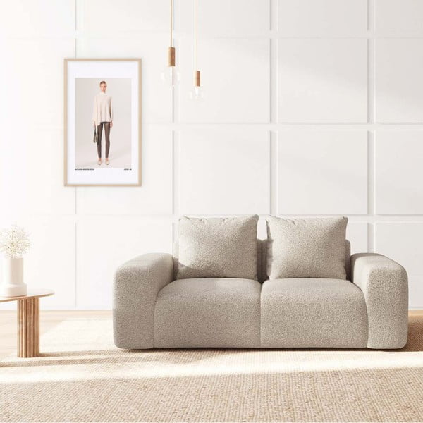 Beżowa sofa z materiału bouclé 212 cm Monce – Rodier-image-1
