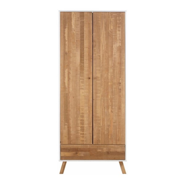 Szafa 2-drzwiowa z litego drewna sosnowego z białymi elementami Støraa Rafael