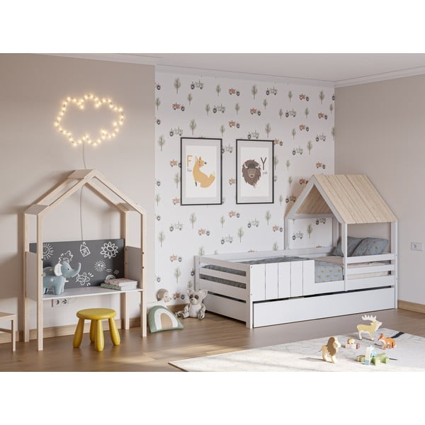 Biała szuflada pod łóżko dziecięce 90x190 cm Valka – Marckeric-image-1