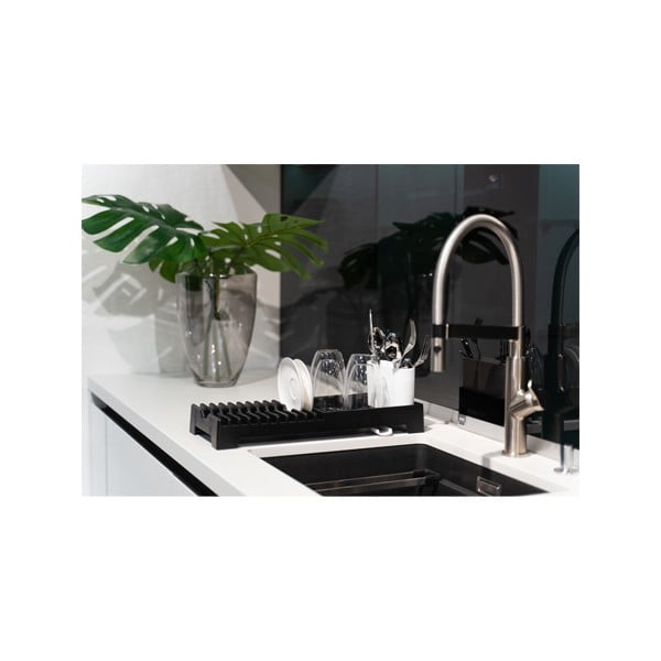 Czarny ociekacz do naczyń Vialli Design Livio Duo-image-1