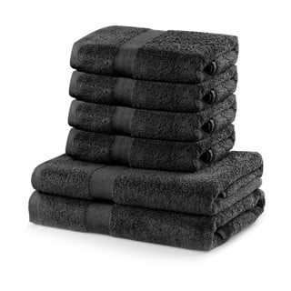 Zestaw 6 ciemnoszarych ręczników DecoKing Marina