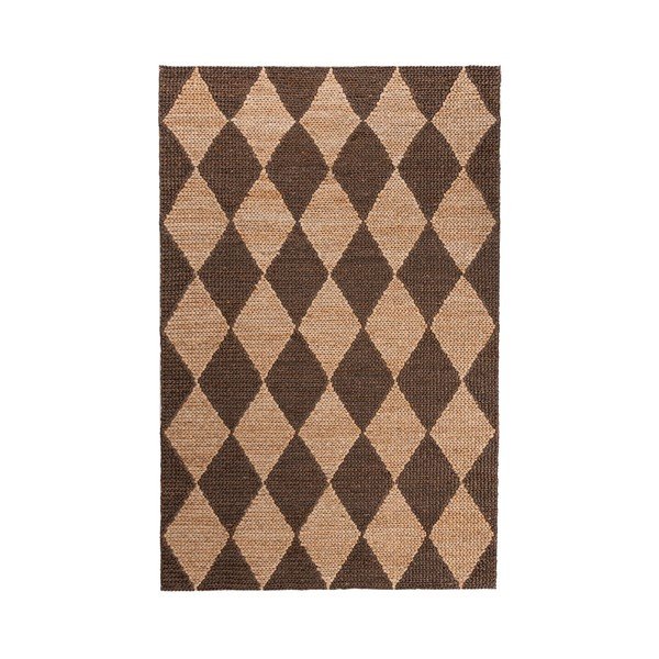 Brązowo-naturalny dywan z mieszanki juty tkany ręcznie 160x230 cm Effie Diamond – Flair Rugs