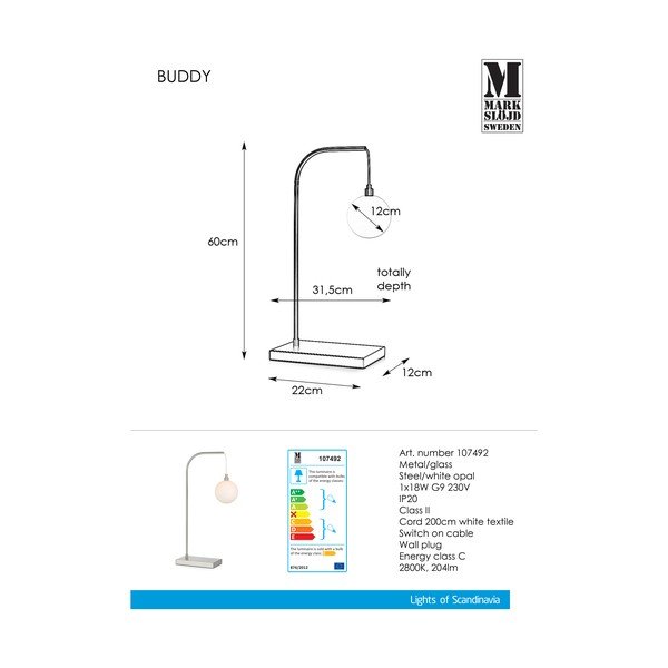 Metalowa lampa stołowa Markslöjd Buddy-image-2