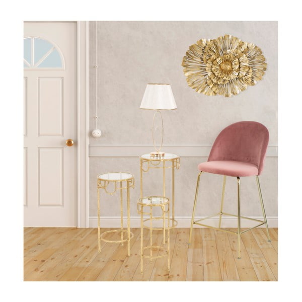 Biała lampa stołowa z konstrukcją w złotym kolorze Mauro Ferretti Flush-image-1