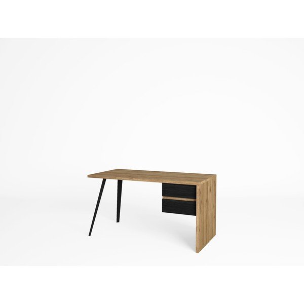 Biurko z blatem w dekorze dębu 69x136 cm Eliot – Marckeric-image-3