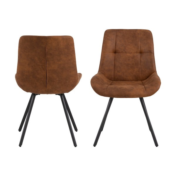Brązowe krzesła zestaw 2 szt. Waylor – Actona-image-3