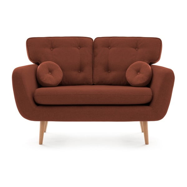 Ciemnoczerwona sofa 2-osobowa z poduszką VIVONITA Malva
