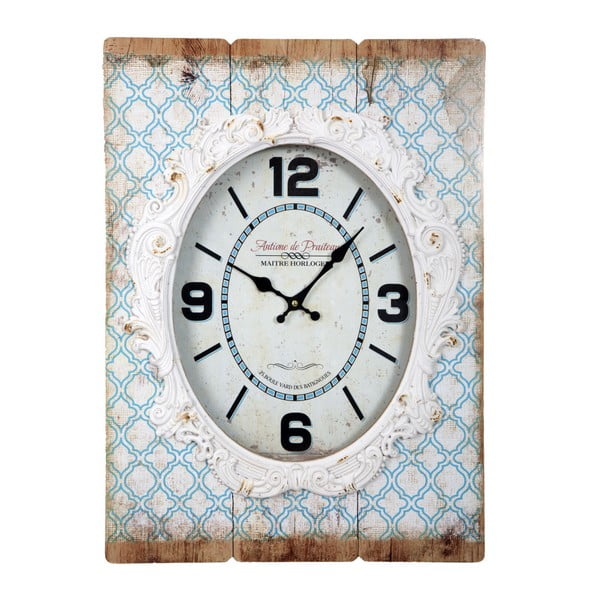 Jasnoniebieski zegar ścienny Mauro Ferretti Shabby Dream, 42x58 cm