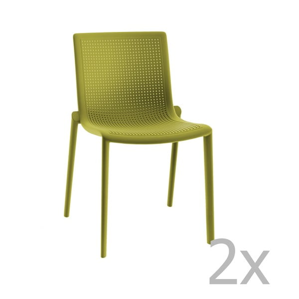 Zestaw 2 zielonych krzeseł ogrodowych Resol Beekat Simple