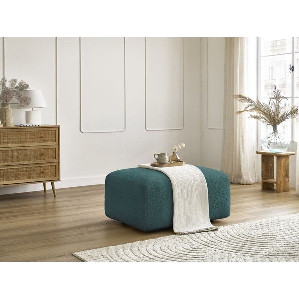 Turkusowy podnóżek z materiału bouclé Tina – Bobochic Paris-image-1