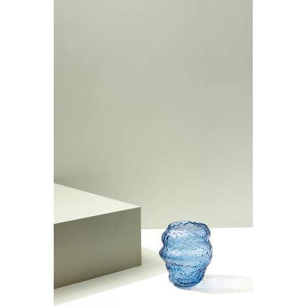 Jasnoniebieski szklany ręcznie wykonany wazon (wysokość 18 cm) Aurora – Hübsch-image-3