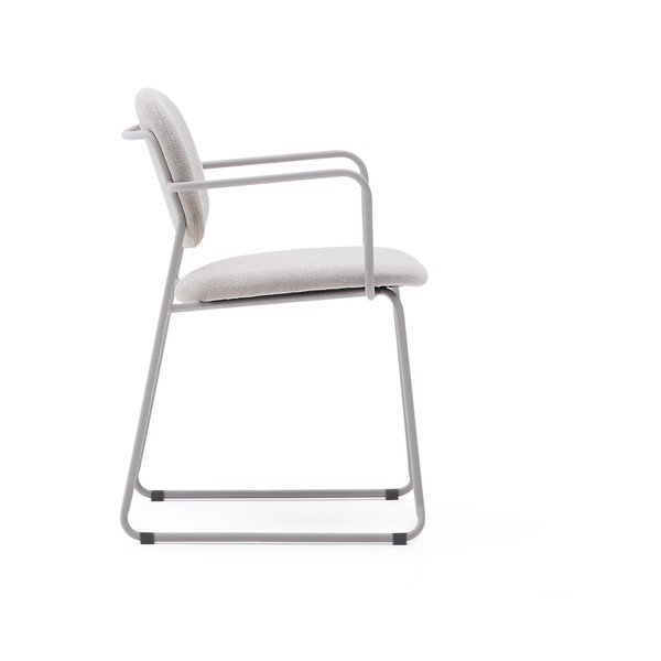 Beżowe metalowe krzesło z podłokietnikami Meli – Kave Home-image-3