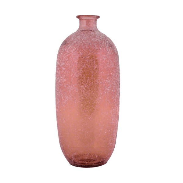 Różowy wazon ze szkła z recyklingu Ego Dekor Napoles, wys. 45 cm