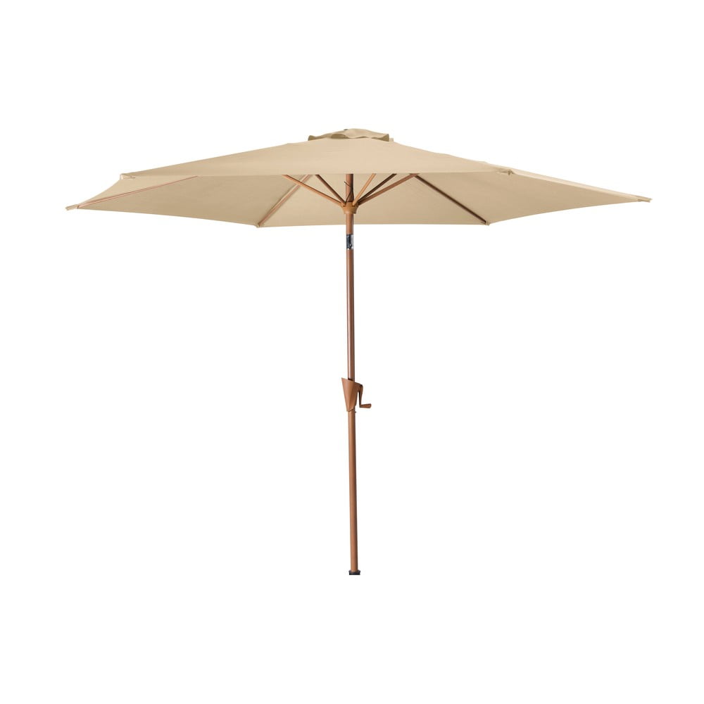 Beżowy parasol ogrodowy ø 300 cm Wood – Rojaplast