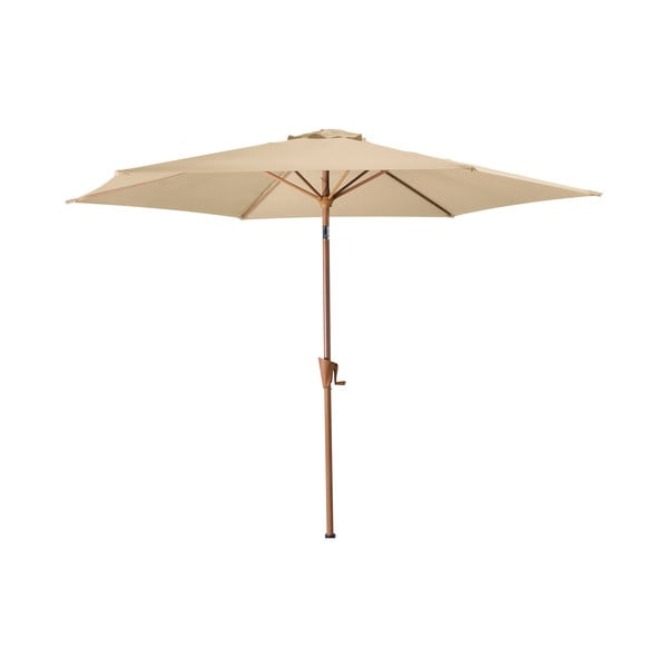 Beżowy parasol ogrodowy ø 300 cm Wood – Rojaplast