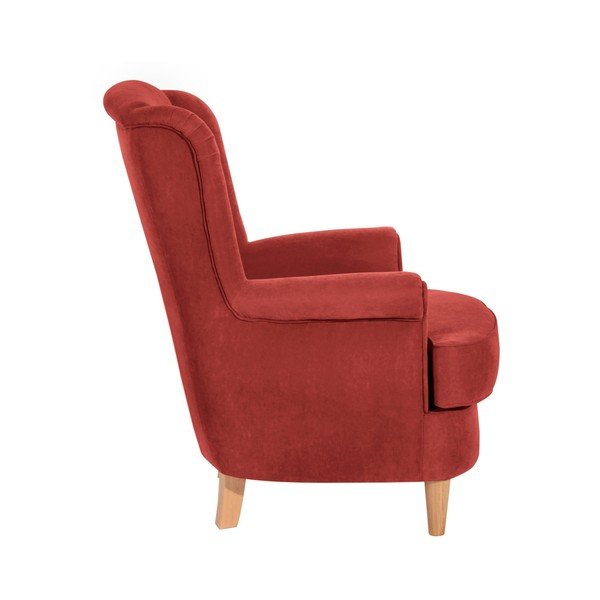 Ciemnoczerwony fotel Max Winzer Kendra Velor-image-1