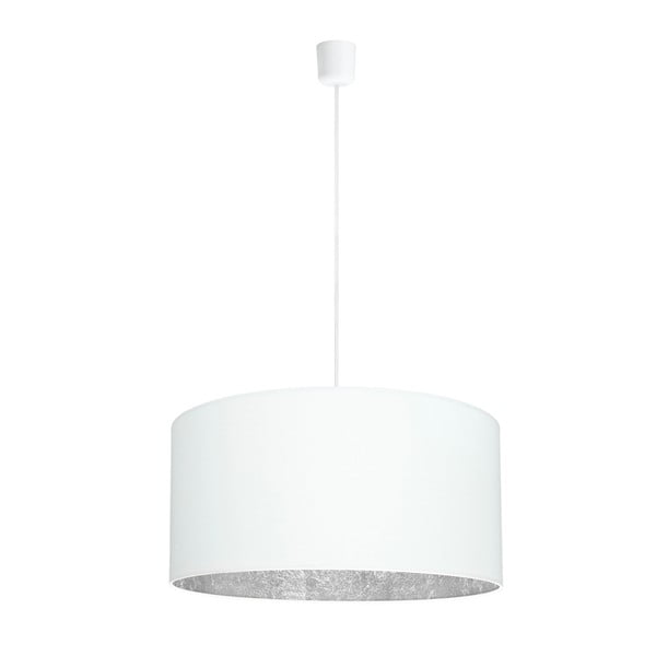 Biała lampa wisząca z elementami w kolorze srebra Sotto Luce Mika, Ø 50 cm