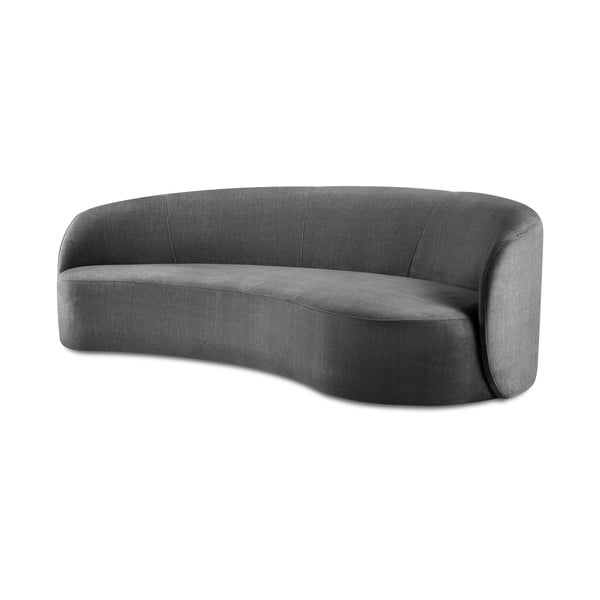 Szara aksamitna asymetryczna sofa Mazzini Sofas Debbie, prawostronna-image-2