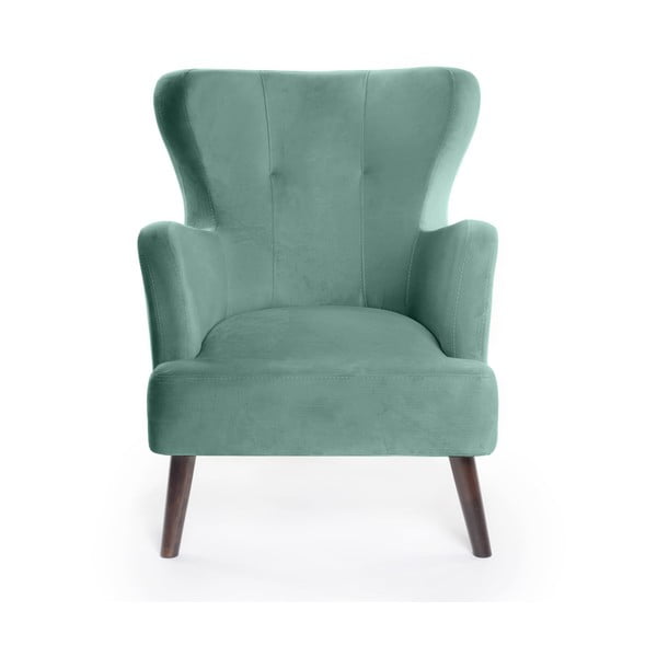 Miętowy aksamitny fotel typu uszak Noemye – Bonami Selection-image-2