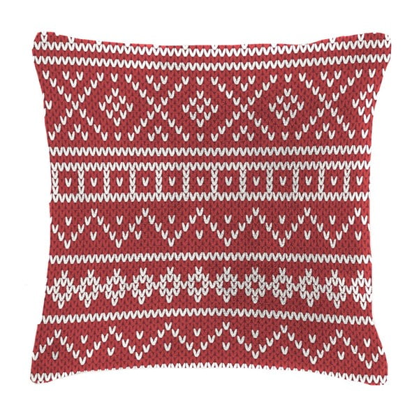 Czerwona poduszka dekoracyjna Home Collection Knitting, 40x40 cm