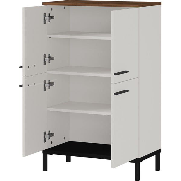 Szarobeżowa wysoka szafka łazienkowa w dekorze orzecha 60x97 cm Yonkers – Germania-image-3