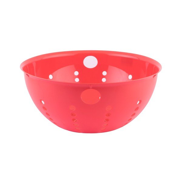 Czerwony plastikowy durszlak Tantitoni Candy, ⌀ 28 cm