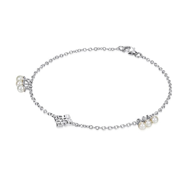 Srebrna
  bransoletka z perłami i zawieszką Chakra Pearls Done, 19 cm