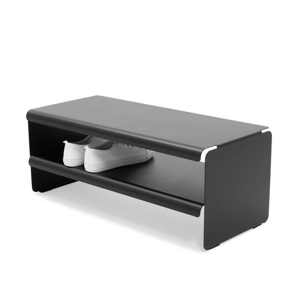Czarna stalowa szafka na buty 71,5x28x31 cm Linea – Spinder Design-image-4