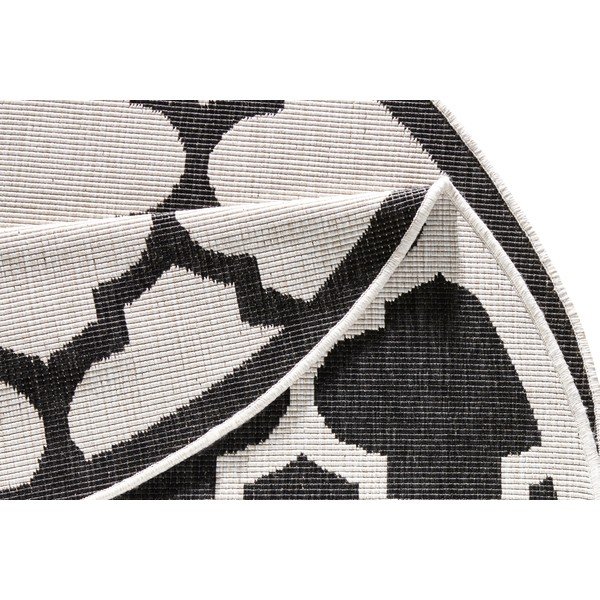 Czarno-kremowy dywan dwustronny odpowiedni na zewnątrz NORTHRUGS Palermo, ⌀ 200 cm-image-4