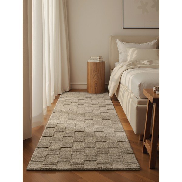 Beżowy wełniany chodnik tkany ręcznie 80x200 cm Scala – Villeroy&Boch-image-1