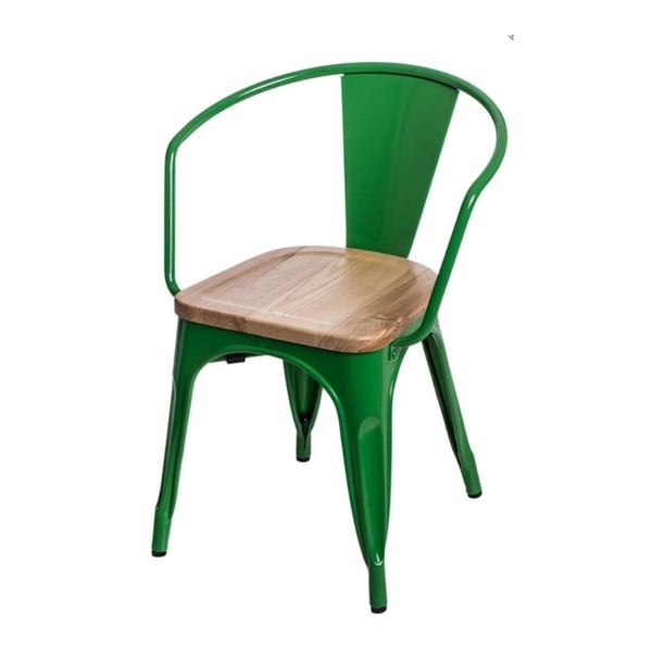 Ciemnozielone krzesło D2 Paris Arms Ash Wood