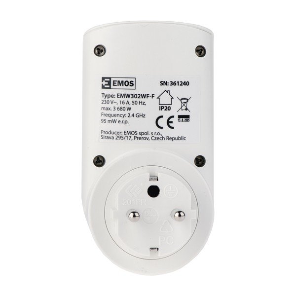 Gniazdko Wi-Fi z timerem EMOS G-Homa P5550-image-1