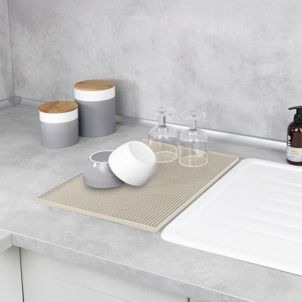 Beżowa gumowa podkładka do naczyń 40x30 cm Maxi – Wenko-image-2