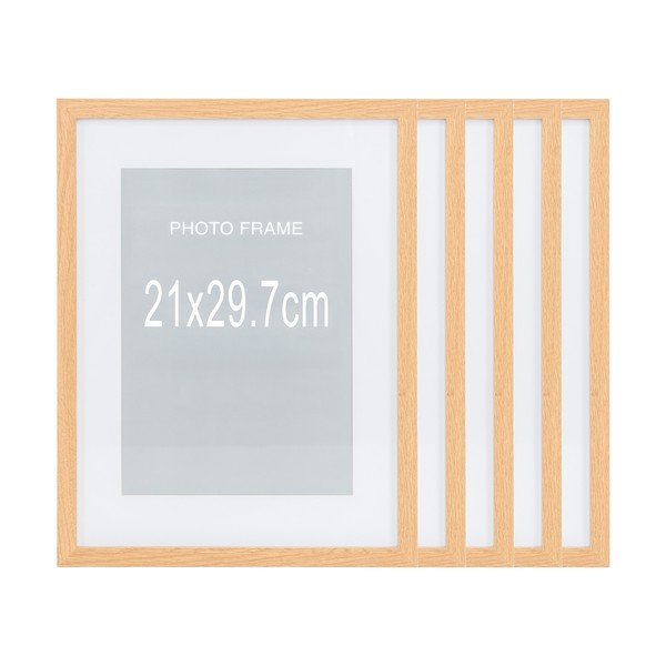 Ramki zestaw 5 szt. w naturalnym kolorze 21x30 cm Marbella – House Nordic