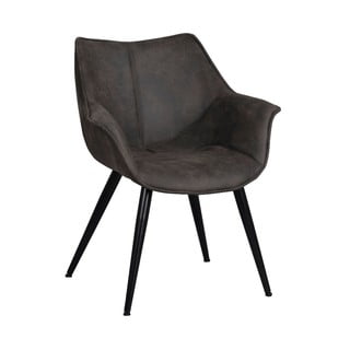 Czarne krzesło z czarnym metalowymi nogami Rowico Echo