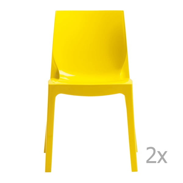 Zestaw 2 żółtych krzeseł Castagnetti Ice