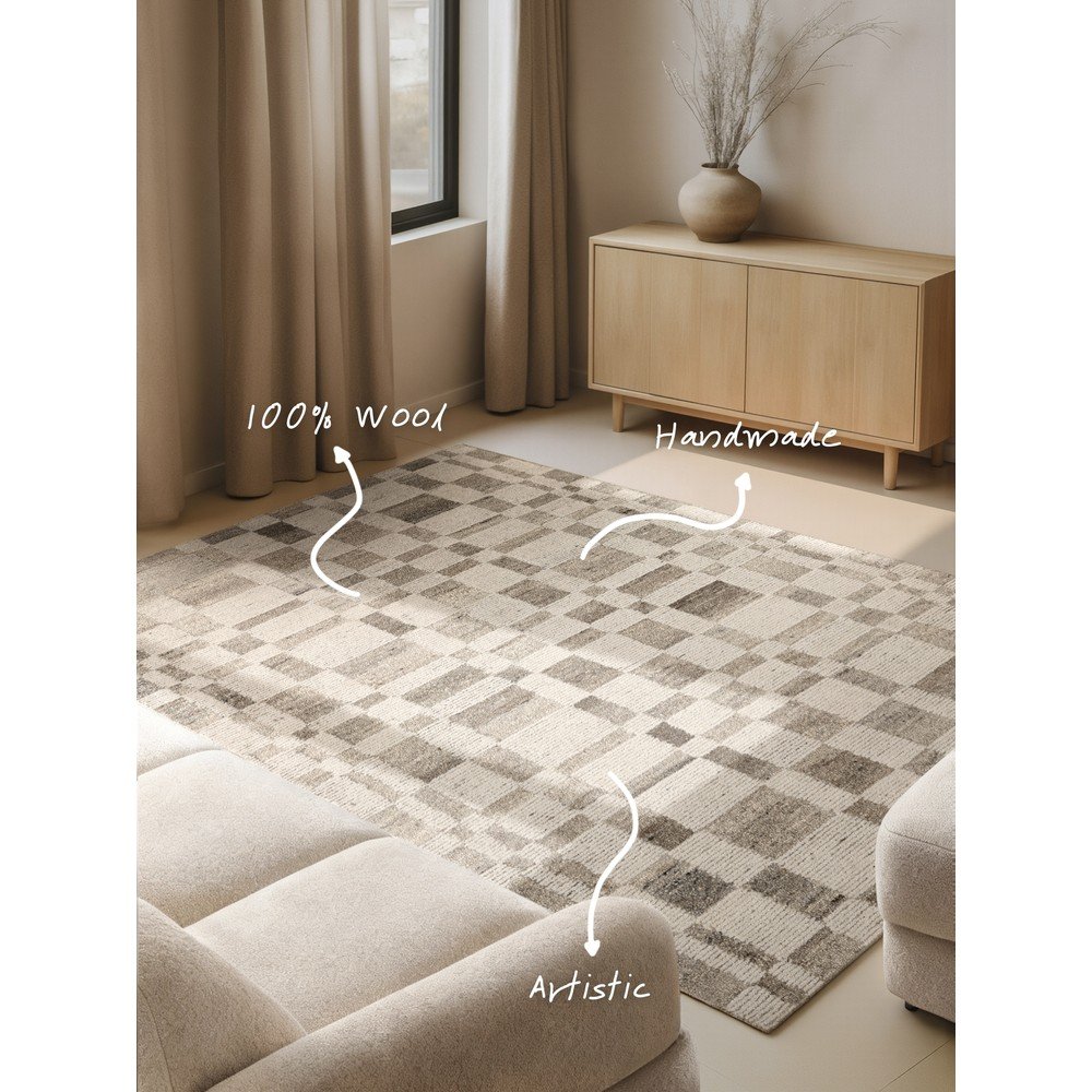 Kremowy wełniany dywan tkany ręcznie 200x300 cm Boho 1.0 Structa – Vikosa (zdjęcie 11)
