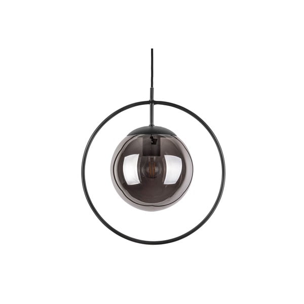 Szaro-czarna lampa wisząca Leitmotiv Round, wys. 38 cm