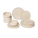 12-częściowy zestaw kremowych naczyń z kamionki Bonami Selection Malia