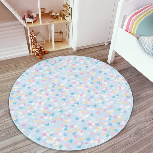 Jasnoniebieski dywan dziecięcy ø 80 cm Comfort – Mila Home-image-2