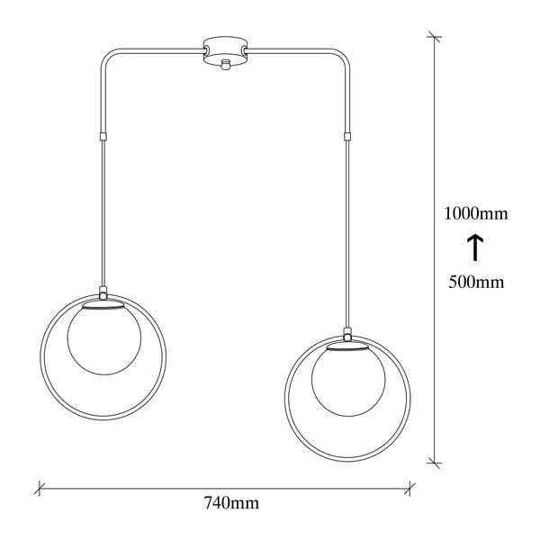 Czarna metalowa lampa wisząca Opviq lights Flovena-image-2