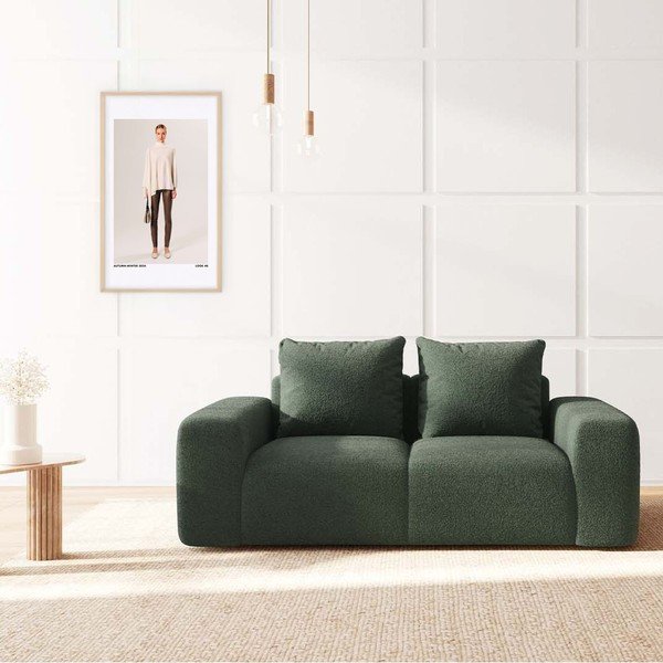 Zielona sofa z materiału bouclé 212 cm Monce – Rodier-image-1