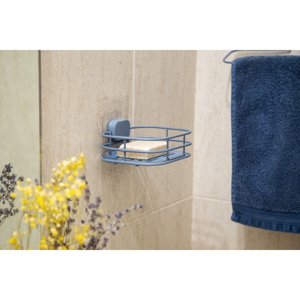 Jasnoniebieska samoprzylepna metalowa mydelniczka Grena – Compactor-image-1