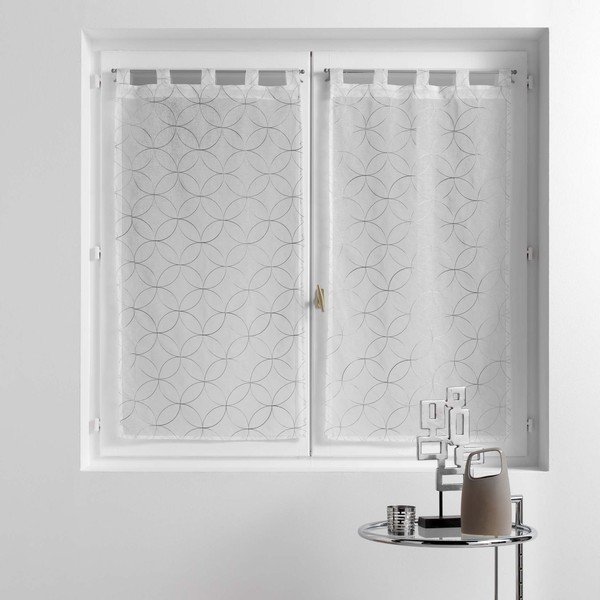 Biało-szare firanki z woalu zestaw 2 szt. 60x90 cm Olympia – douceur d'intérieur-image-2