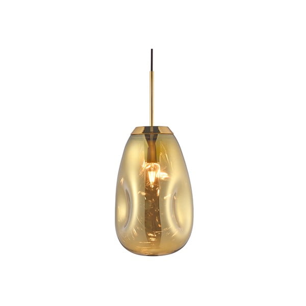 Lampa wisząca z dmuchanego szkła w kolorze złota Leitmotiv Pendulum, wys. 33 cm